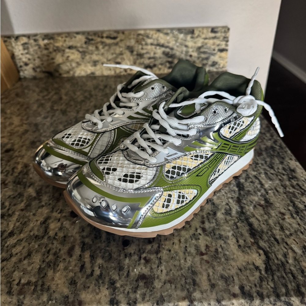 Bottega Veneta Green and White shoes